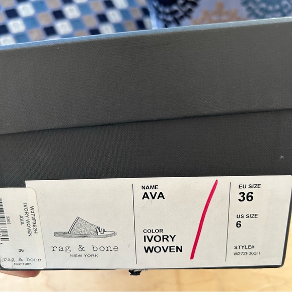 NEW Rag & Bone Ava Ivory Woven Leather Sandals Size 6 - Picture 8 of 9